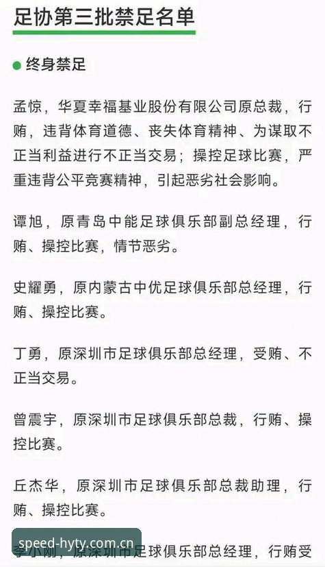 足协第三批禁足名单震撼发布！65人受罚背后的3大行业警示与4个深层问题